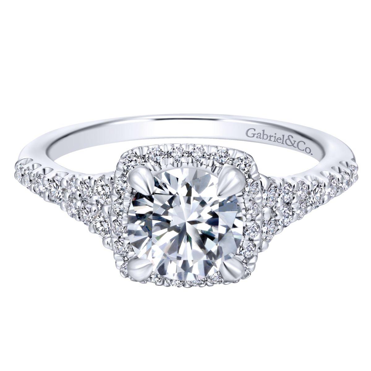 Gabriel & Co. 14k White Gold Entwined Halo Engagement Ring