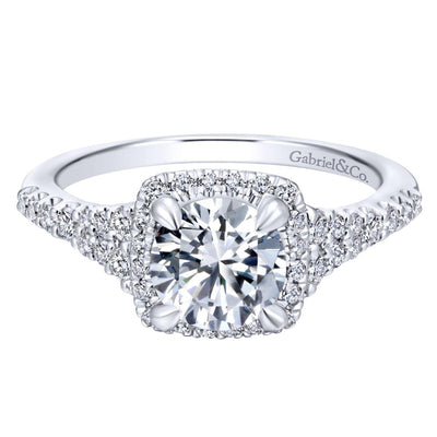 Gabriel & Co. 14k White Gold Entwined Halo Engagement Ring