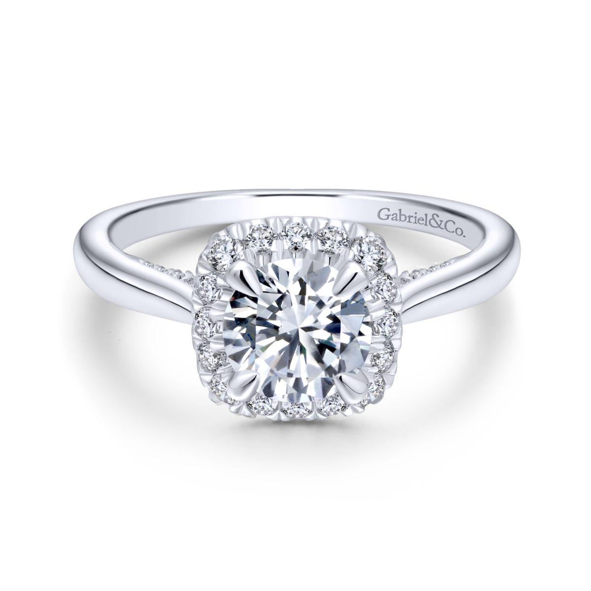 Gabriel & Co. 14k White Gold Entwined Halo Engagement Ring