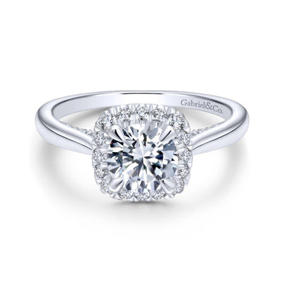 Gabriel & Co. 14k White Gold Entwined Halo Engagement Ring