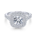 Gabriel & Co. 14k White Gold Entwined Double Halo Engagement Ring