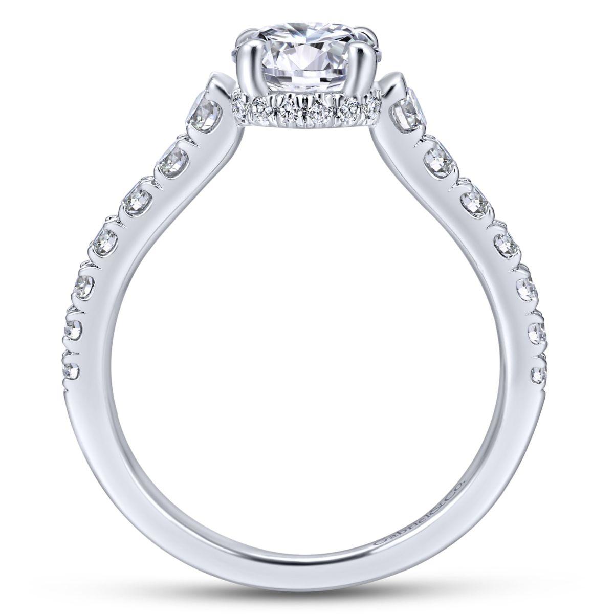 Gabriel & Co. 14k White Gold Crown Straight Engagement Ring