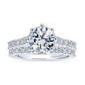 Gabriel & Co. 14k White Gold Crown Straight Engagement Ring