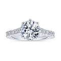 Gabriel & Co. 14k White Gold Crown Straight Engagement Ring