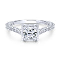 Gabriel & Co. 14k White Gold Crown Straight Engagement Ring