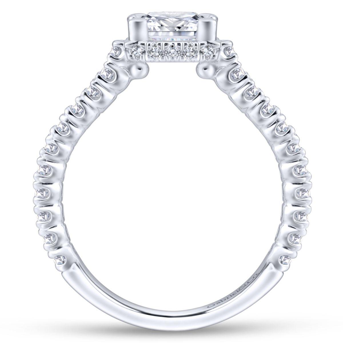 Gabriel & Co. 14k White Gold Crown Straight Engagement Ring