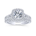 Gabriel & Co. 14k White Gold Entwined Halo Engagement Ring