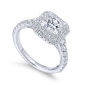 Gabriel & Co. 14k White Gold Entwined Double Halo Engagement Ring