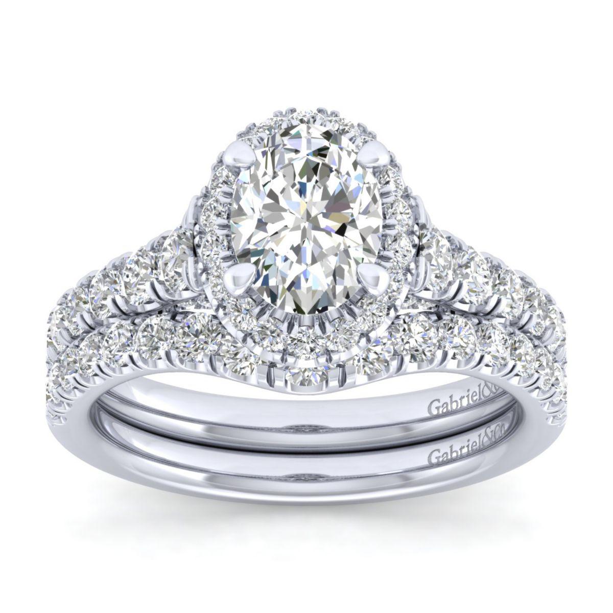 Gabriel & Co. 14k White Gold Entwined Halo Engagement Ring