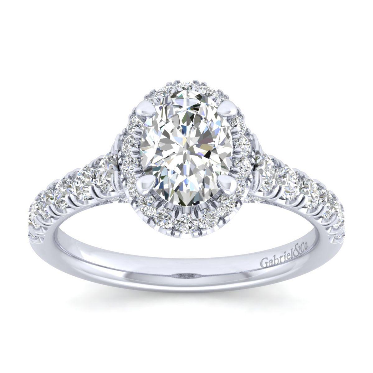 Gabriel & Co. 14k White Gold Entwined Halo Engagement Ring