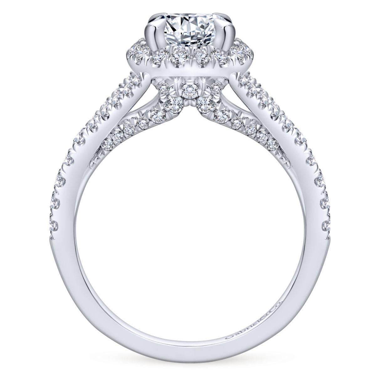 Gabriel & Co. 14k White Gold Entwined Halo Engagement Ring