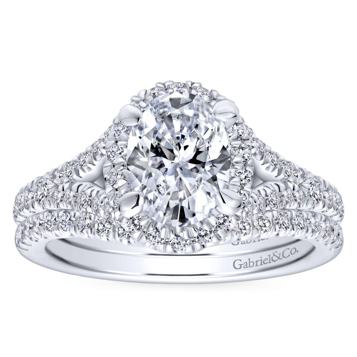 Gabriel & Co. 14k White Gold Entwined Halo Engagement Ring