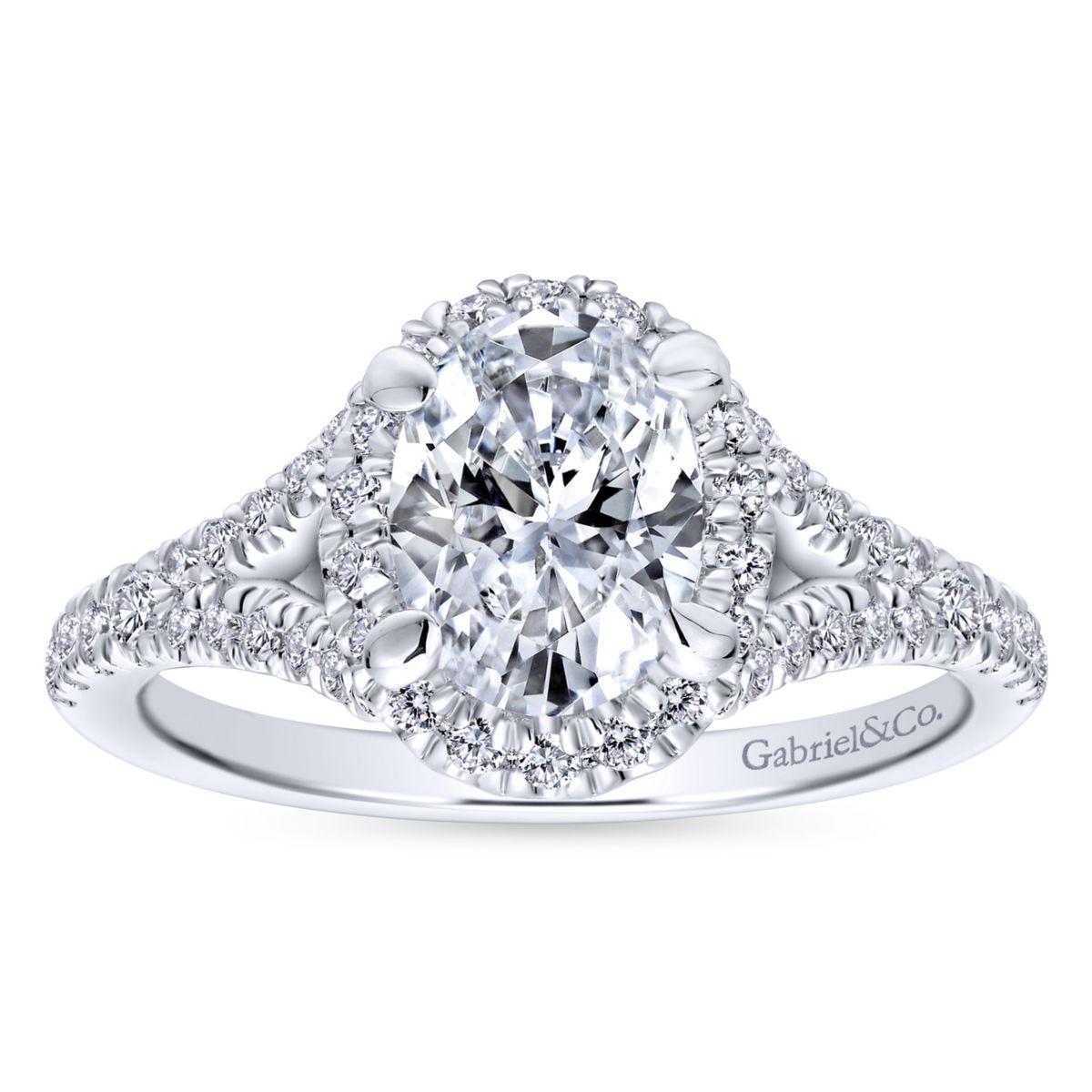 Gabriel & Co. 14k White Gold Entwined Halo Engagement Ring