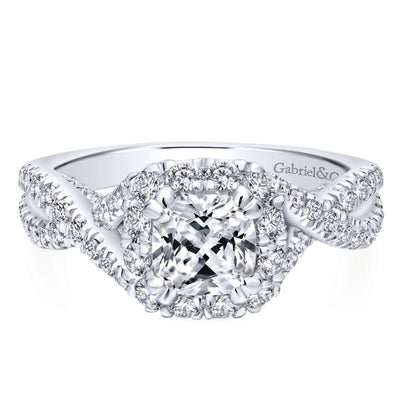 Gabriel & Co. 14k White Gold Entwined Halo Engagement Ring