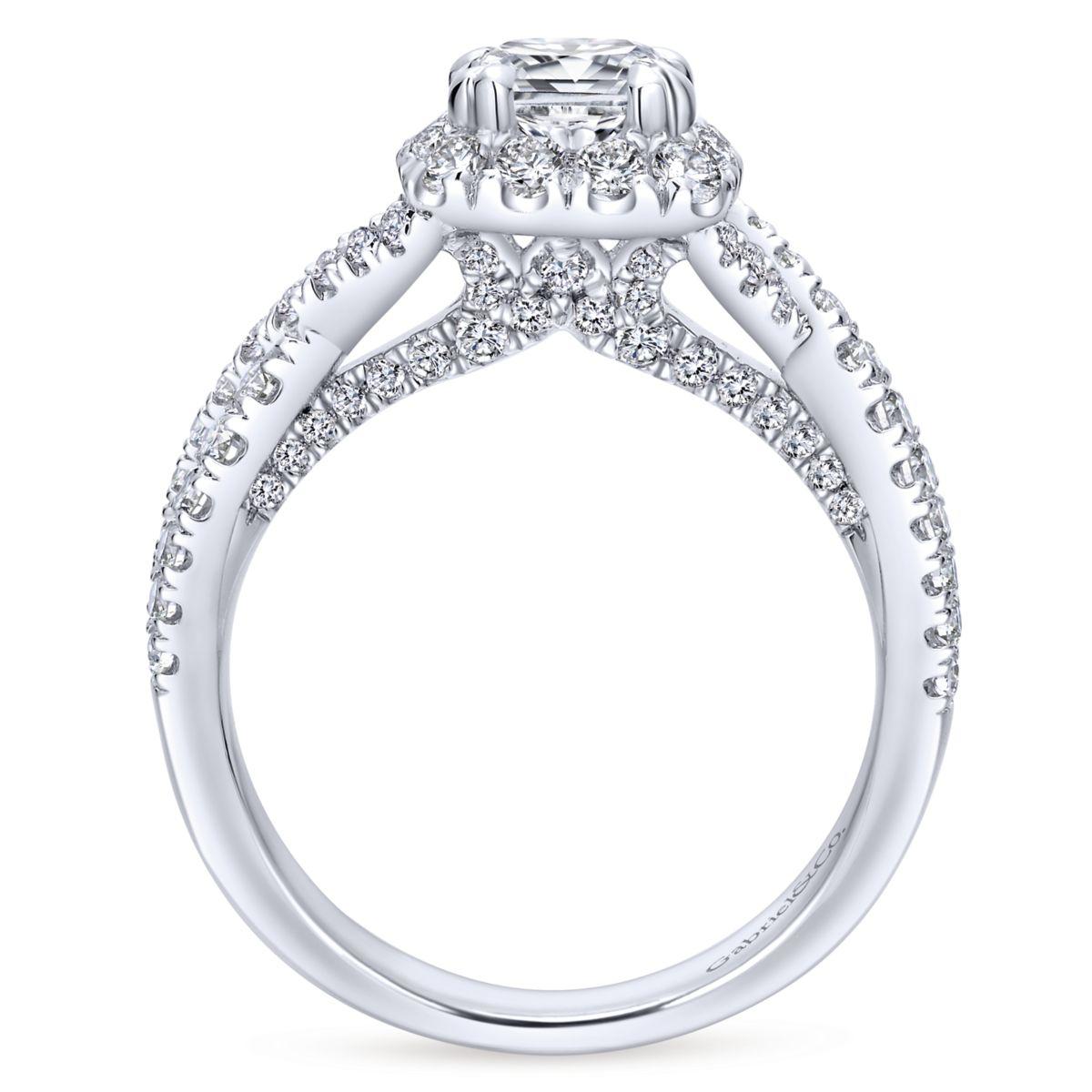 Gabriel & Co. 14k White Gold Entwined Halo Engagement Ring