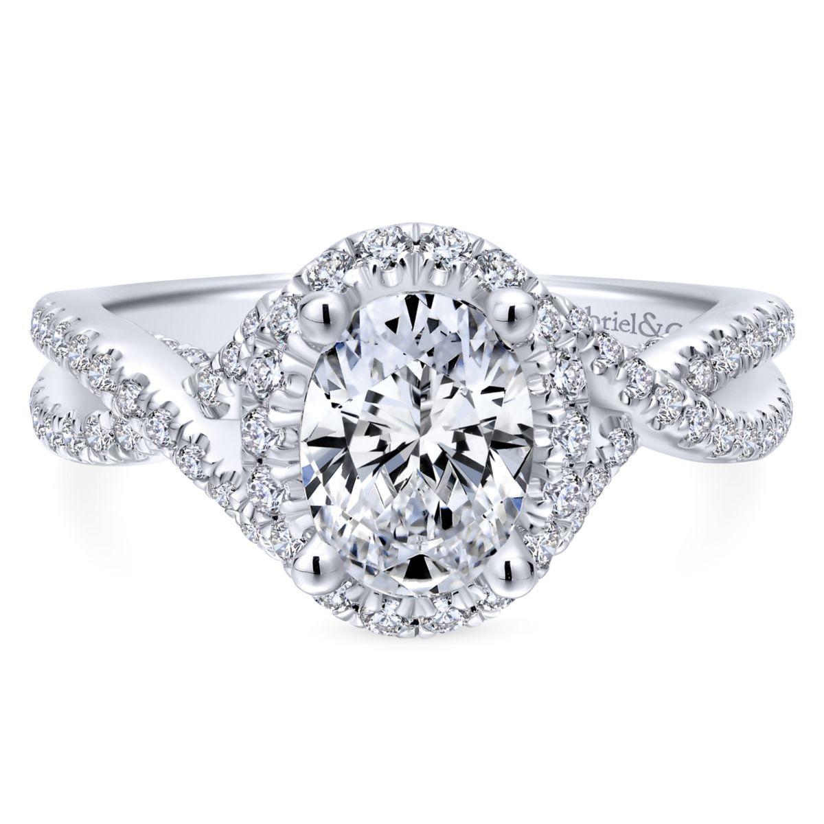 Gabriel & Co. 14k White Gold Entwined Halo Engagement Ring