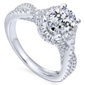 Gabriel & Co. 14k White Gold Entwined Halo Engagement Ring