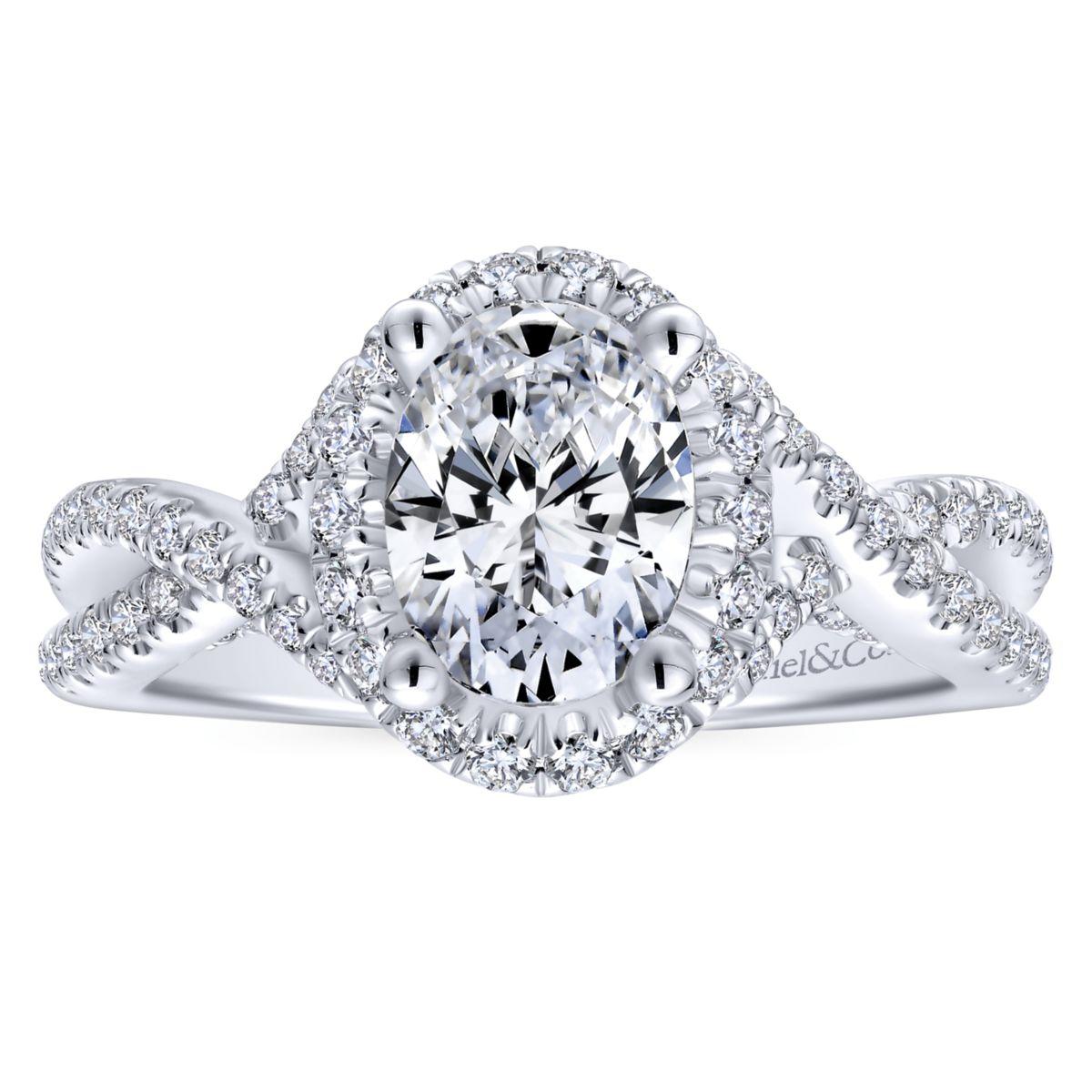 Gabriel & Co. 14k White Gold Entwined Halo Engagement Ring