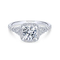 Gabriel & Co. 14k White Gold Entwined Double Halo Engagement Ring