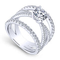 Gabriel & Co. 14k White Gold Nova Split Shank Engagement Ring