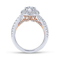 Gabriel & Co. 14k Two Tone Gold Blush Halo Engagement Ring