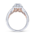 Gabriel & Co. 14k Two Tone Gold Blush Halo Engagement Ring