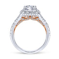 Gabriel & Co. 14k Two Tone Gold Blush Halo Engagement Ring