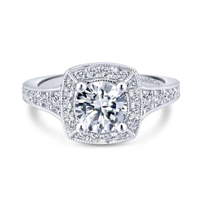 Gabriel & Co. 14k White Gold Entwined Halo Engagement Ring