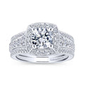 Gabriel & Co. 14k White Gold Entwined Halo Engagement Ring