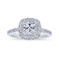 Gabriel & Co. 14k White Gold Entwined Double Halo Engagement Ring