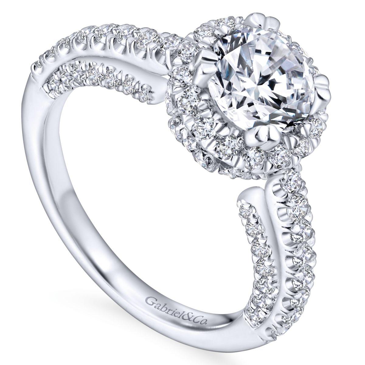 Gabriel & Co. 14k White Gold Infinity Halo Engagement Ring