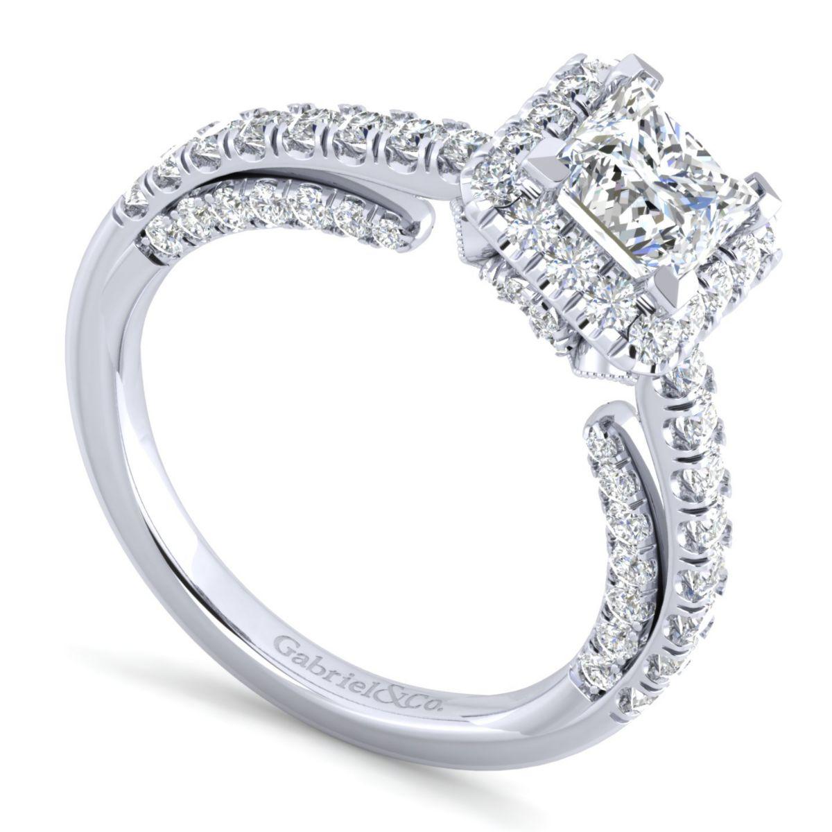 Gabriel & Co. 14k White Gold Infinity Halo Engagement Ring