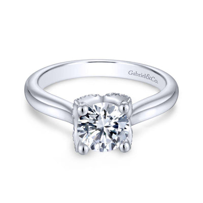 Gabriel & Co. 14k White Gold Contemporary Straight Engagement Ring