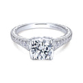 Gabriel & Co. 14k White Gold Victorian Straight Engagement Ring