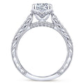 Gabriel & Co. 14k White Gold Victorian Straight Engagement Ring