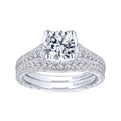 Gabriel & Co. 14k White Gold Victorian Straight Engagement Ring