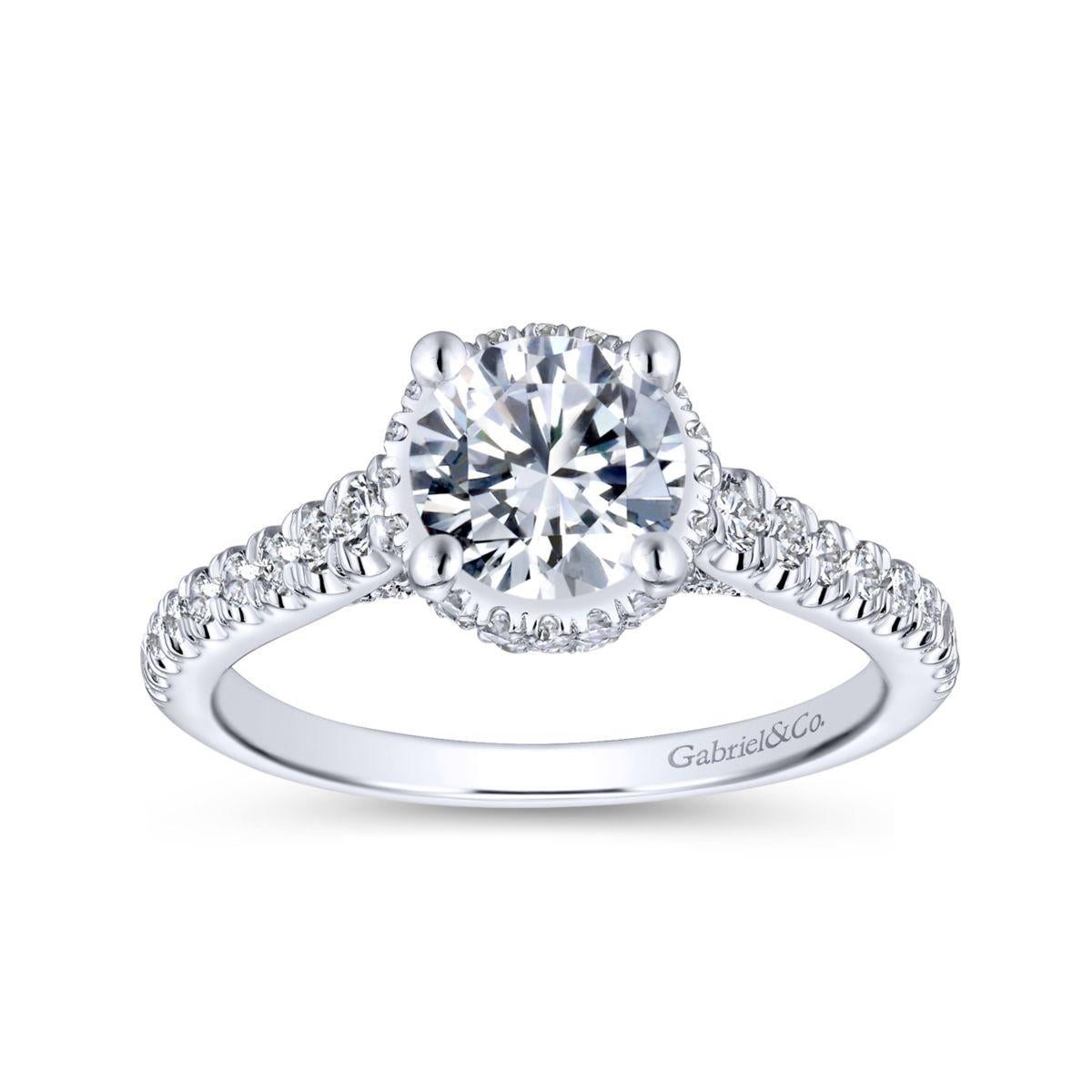 Gabriel & Co. 14k White Gold Infinity Straight Engagement Ring