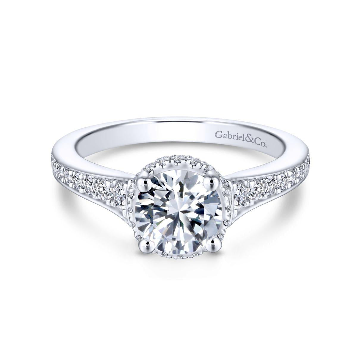 Gabriel & Co. 14k White Gold Infinity Straight Engagement Ring