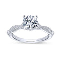 Gabriel & Co. 14k White Gold Contemporary Twisted Engagement Ring