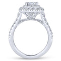 Gabriel & Co. 14k White Gold Rosette Halo Engagement Ring