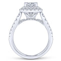 Gabriel & Co. 14k White Gold Rosette Double Halo Engagement Ring