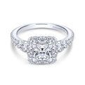 Gabriel & Co. 14k White Gold Contemporary Halo Engagement Ring