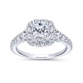 Gabriel & Co. 14k White Gold Contemporary Halo Engagement Ring