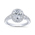 Gabriel & Co. 14k White Gold Contemporary Halo Engagement Ring