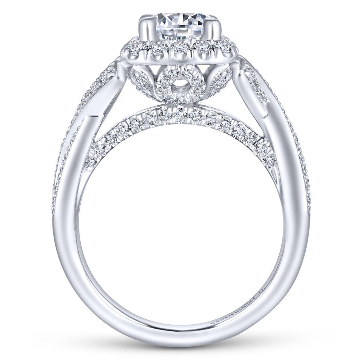 Gabriel & Co. 14k White Gold Infinity Halo Engagement Ring