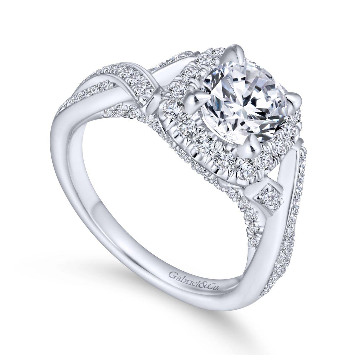 Gabriel & Co. 14k White Gold Infinity Halo Engagement Ring