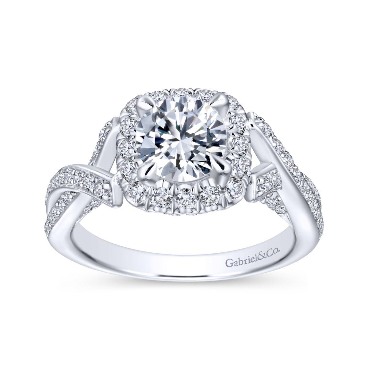 Gabriel & Co. 14k White Gold Infinity Halo Engagement Ring