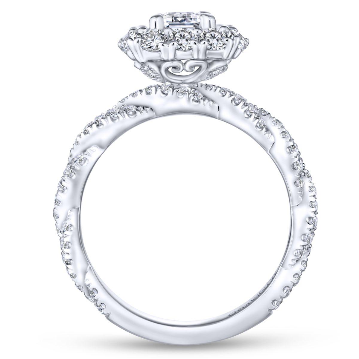 Gabriel & Co. 14k White Gold Embrace Double Halo Engagement Ring