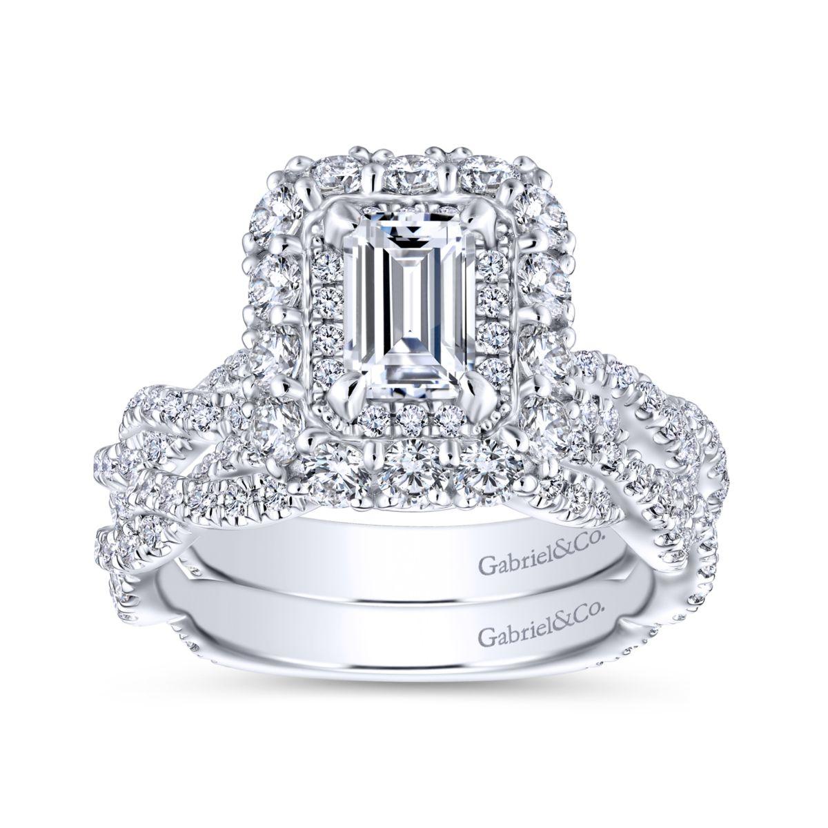 Gabriel & Co. 14k White Gold Embrace Double Halo Engagement Ring