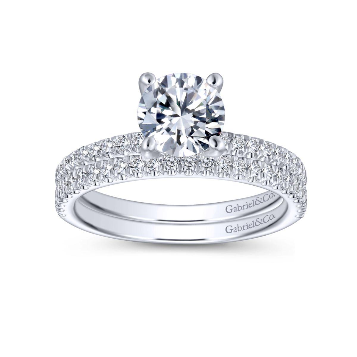 Gabriel & Co. 14k White Gold Contemporary Straight Engagement Ring